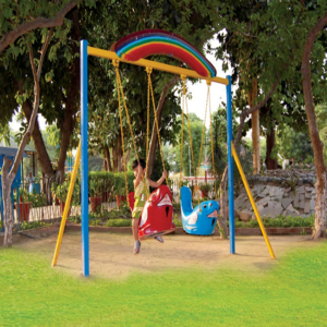 PS04 Swings With Rainbow Plates 2 Seater